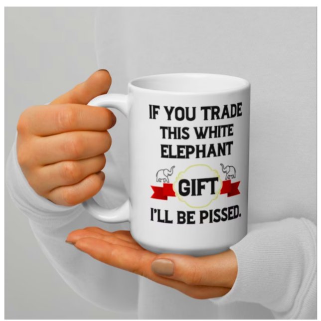 Funny White Elephant Gift, White Elephant Coffee Kaffemugg (Skapare uppladdad)