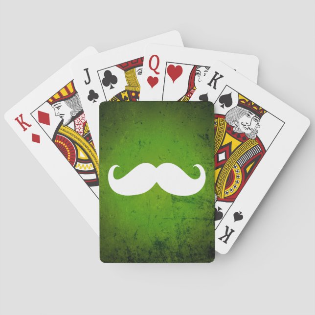 Funny White Mustache 3 Casinokort (Baksidan)