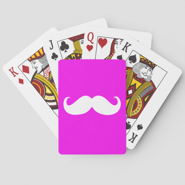 Funny White Mustache 8 Casinokort (Baksidan)