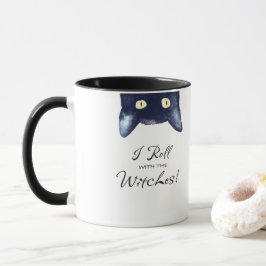 Funny White och Black Cat Coffee Mugg
