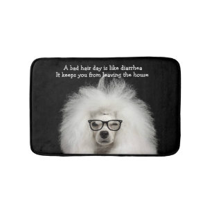 Funny White Pudel Diarrhea Bath Mat Badrumsmatta