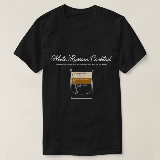 Funny White Russian Cocktail Drink Graph T-Shirt (Design framsida)