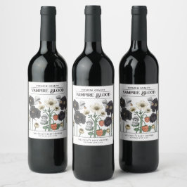 Funny White Vampire Blood Halloween Baby Shower Vinflaska Etikett