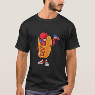 Funny Wiener Hotdog Älskare USA Independence day 4 T Shirt