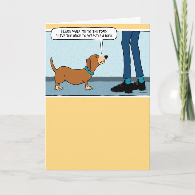 Funny Wiener Hund Birthday Card Kort (Framsida)