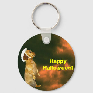 Funny Wiener Hund Happy halloween Nyckelring