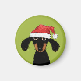 Funny Wiener Hund Santa | Cute Jul Dachshund Magnet
