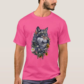 Funny WildblomVarg Animal för manar Women Vuxnas T Shirt