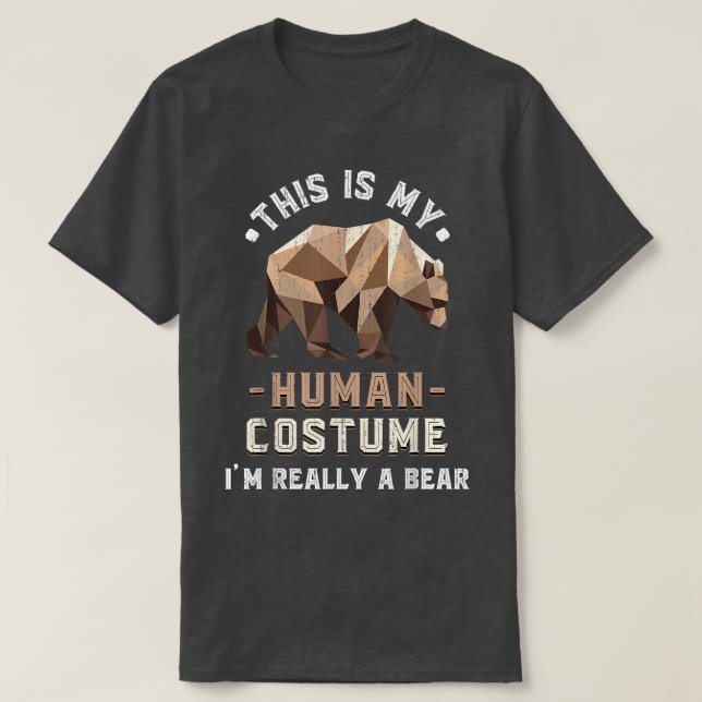 Funny Wildlife Animal Lover Human Costume Grizzly  T Shirt (Design framsida)