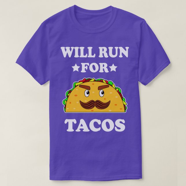 Funny Will Springa för Tacos Illustration T Shirt (Design framsida)