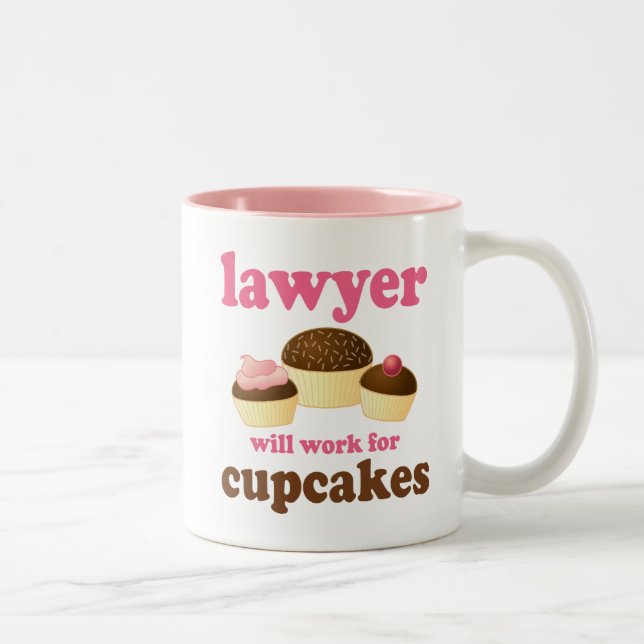 Funny Will Work for Muffinss Lawyer Två-Tonad Mugg (Höger)