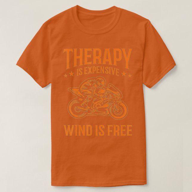 Funny Wind Therapy Motorcycle Gift Men Women Biker T Shirt (Design framsida)