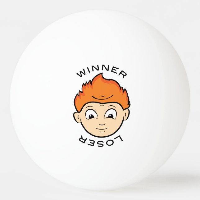 Funny Winner Loser Ping Pong Ansikte Pingisboll (Framsidan)