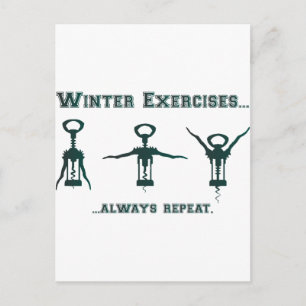 Funny Winter Exercises Vykort