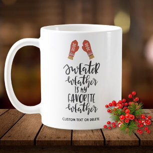 Funny Winter Helgdag Quote Sweater Weather Kaffemugg