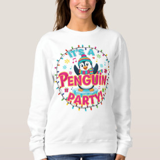 Funny Winter Hoodie with Dancing Penguin & Holiday T Shirt