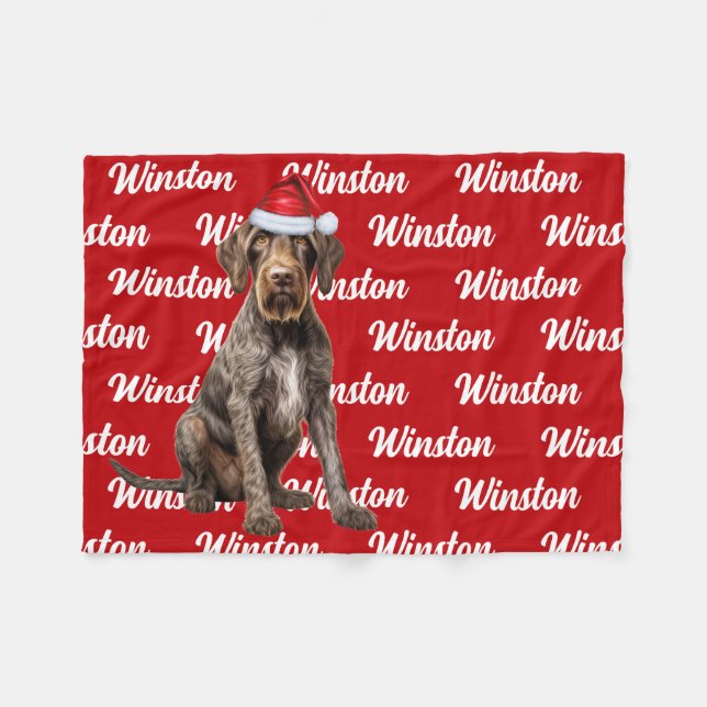 Funny Wirehair Pointer Hund Namn Mönster jul Fleecefilt (Framsidan (Horisontell))