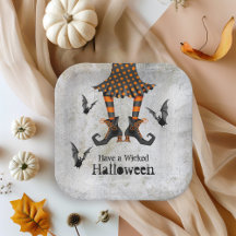 Funny Witch Ben och Fladdermus Wicked Halloween fe