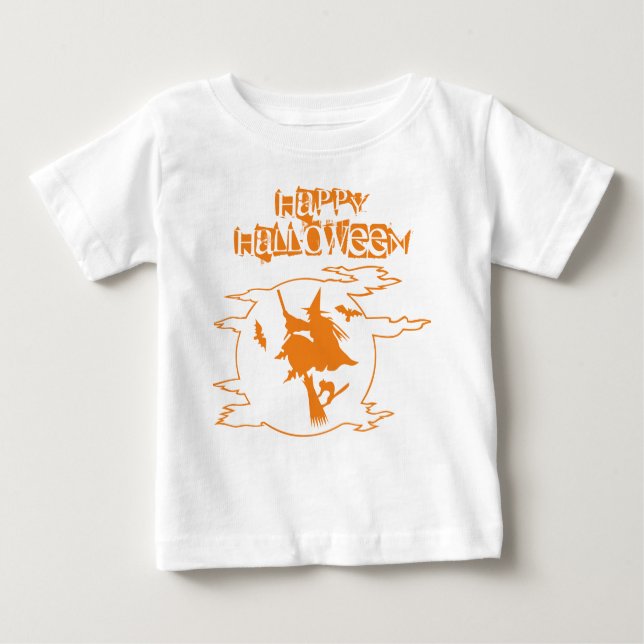 Funny Witch Broomstick World Halloween Typography T-shirt (Framsida)