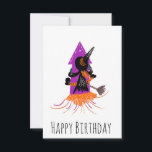 Funny Witch Firecracker Halloween Birthday Kort<br><div class="desc">Födelsedagskort med krasch på FireCracker</div>