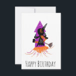 Funny Witch Firecracker Halloween Birthday Kort<br><div class="desc">Födelsedagskort med krasch på FireCracker</div>