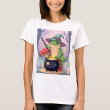 Funny Witch Frog Women T-Shirt – Pastel Frog