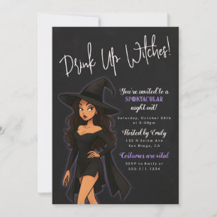 Funny Witch Halloween fest-inbjudan Inbjudningar