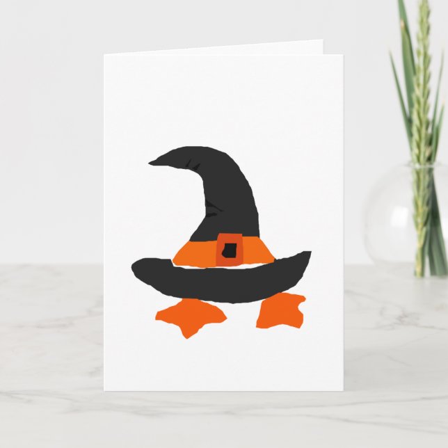 Funny Witch Hat med Anka Feet under neath Kort (Framsida)