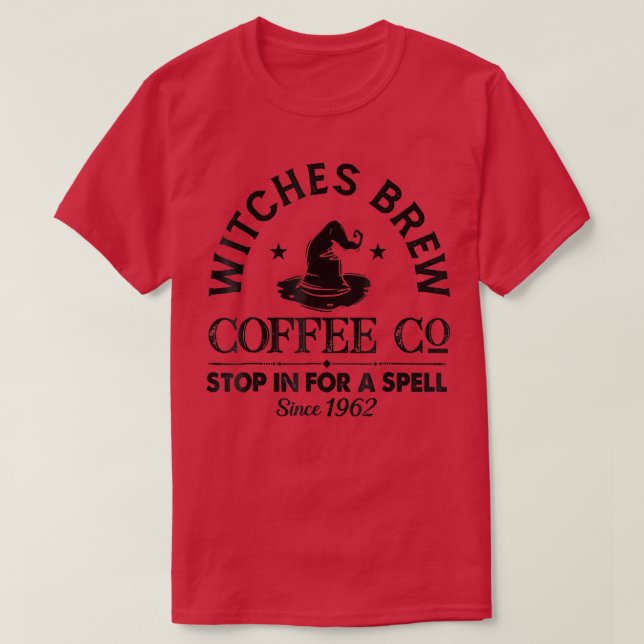 Funny Witch Hat Witches Brew Coffee Halloween T Shirt (Design framsida)