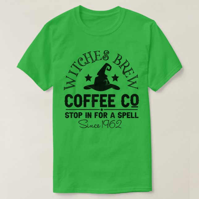 Funny Witch Hat Witches Brew Coffee Halloween Wome T Shirt (Design framsida)