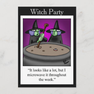 Funny Witch Party-inbjudan Inbjudningar