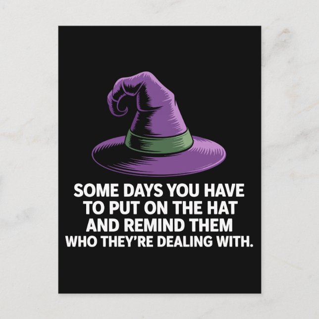 Funny Witch Quote Halloween Vykort (Framsida)
