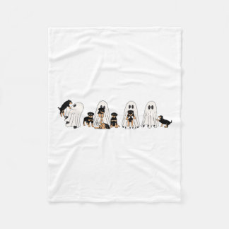 Funny Witch Rottweiler Spöken i Boo Lakan Hal Fleecefilt