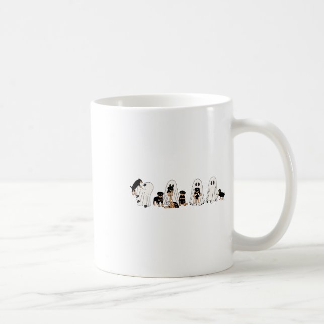 Funny Witch Rottweiler Spöken i Boo Lakan Hal Kaffemugg (Höger)