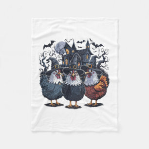 Funny Witch Spooky Chicken Halloween Fleecefilt