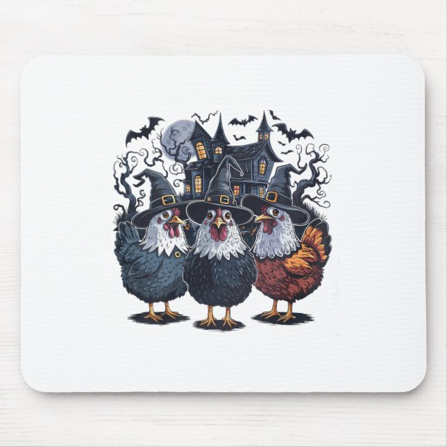 Funny Witch Spooky Chicken Halloween Musmatta (Framsidan)