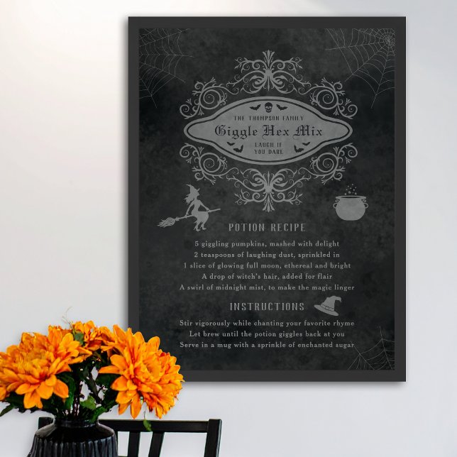 Funny Witch Theme Potion Recipe Spelar in Hallowee Poster (Skapare uppladdad)
