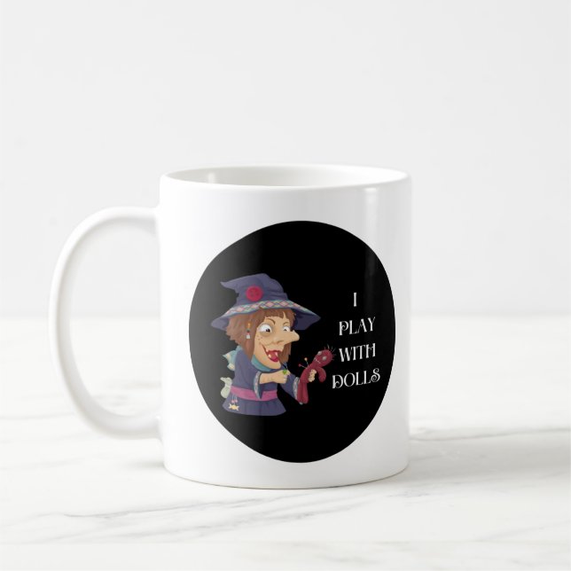 Funny Witch Voodoo Kaffemugg (Vänster)