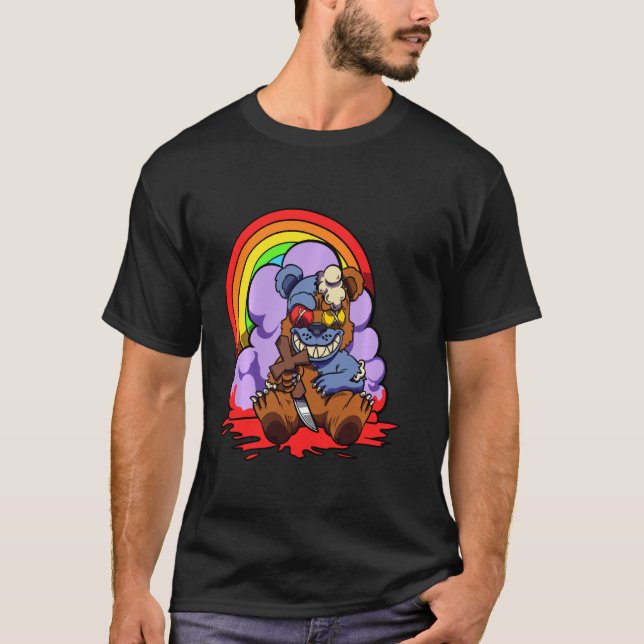 Funny Witchcraft Teddy Creepy Voodoo Doll Pastel G T Shirt (Framsida)
