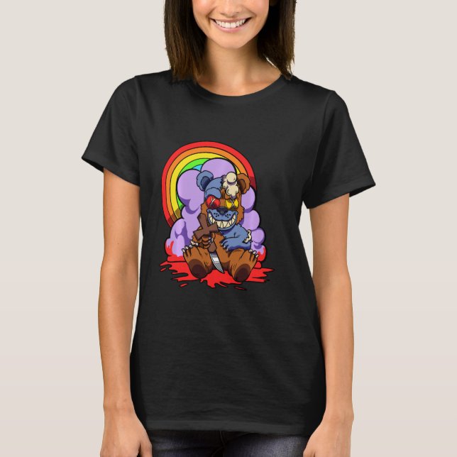 Funny Witchcraft Teddy Creepy Voodoo Doll Pastel G T Shirt (Framsida)