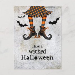 Funny Witches Ben Wicked Halloween Postcard Vykort