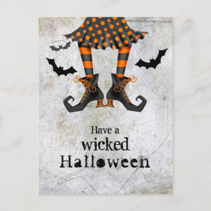 Funny Witches Ben Wicked Halloween Postcard Vykort