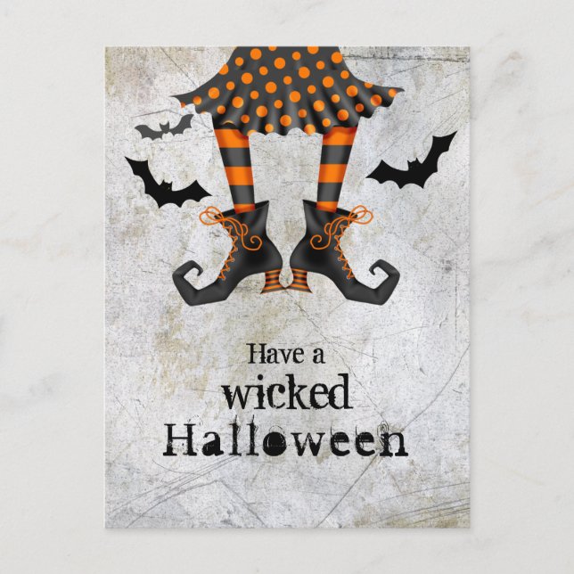 Funny Witches Ben Wicked Halloween Postcard Vykort (Framsida)