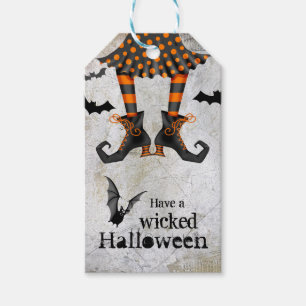 Funny Witches Ben Wicked Halloween Presentetikett
