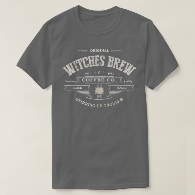 Funny WITCHES BREW Wiccan Coffee Company Black Mag T Shirt (Design framsida)