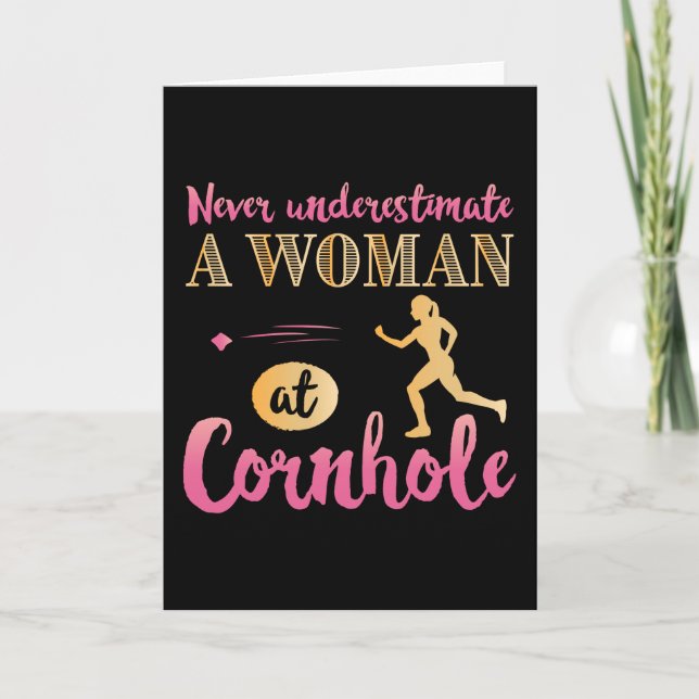 Funny Woman Cornhole Birthday Gift Mamma Kort (Framsida)