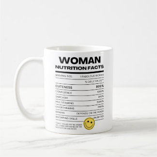 Funny Woman Nutrition Facts Kaffemugg