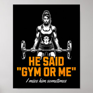 Funny Woman Weightlyftande Bodybuilding Say Grap Poster