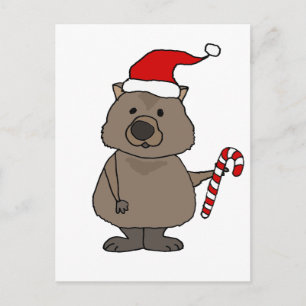 Funny Wombat i jultomten Vykort