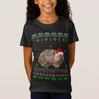 Funny Wombat Santa Ljus Pajama Gift Xm T Shirt